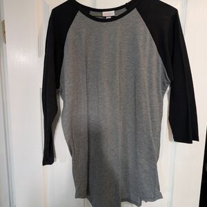 LuLaRoe Black and Gray Long Sleeve Top